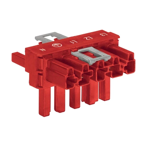 Wago T-verdeler 5-pol.met vergr.clip rood