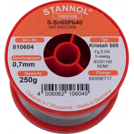 Stannol Soldeertin Kristall 505 S-SN60PB40 810604 250g 0.7mm 99046040
