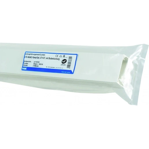 GGK FB/LFG kabelkanaal 2000x40x25mm PVC Bodemperforatie met deksel RAL 9001 Z1016-1G