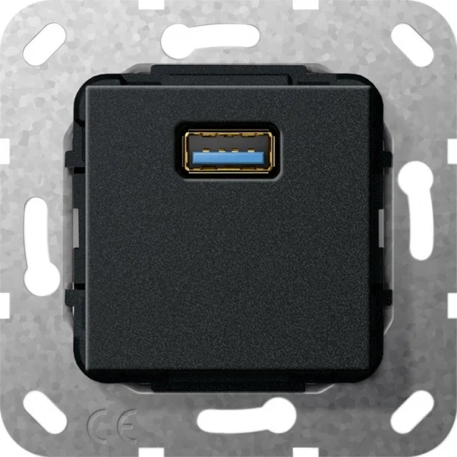 Gira Non-Design usb 3.0 a koppeling USB Basiselement met centrale afdekplaat Zonder label 568210