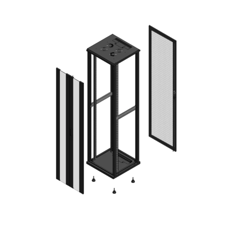 Gigamedia Vloer patchkast AV dubbel VER AR enkel PER EX 19" 47HE 600x600mm Zwart GGM 704766PVDPPSEX