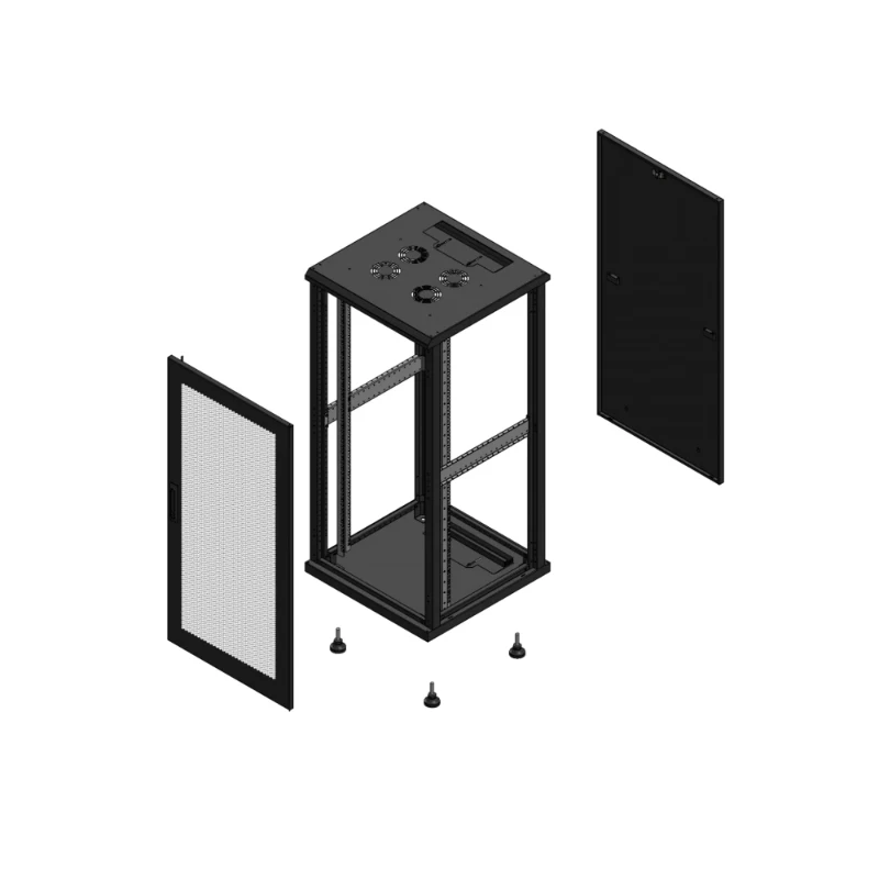 Gigamedia Vloer patchkast AV enkel PER PAR EX 19" 26HE 600x600mm Zwart GGM 702666PPSPAREX