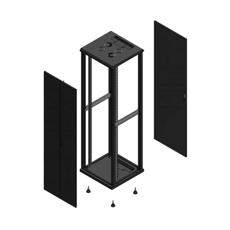 Gigamedia Vloer patchkast AV dubbel TOL AR enkel TOL EX 19" 42HE 600x600mm Zwart GGM 704266PTDPTSEX