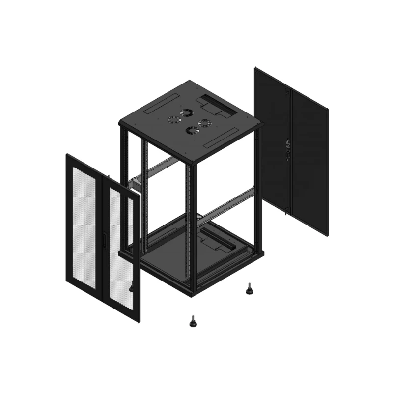 Gigamedia Vloer patchkast AV dubbel PER AR dubbel TOL EX 19" 26HE 800x800mm Zwart GGM 702688PPDPTDEX