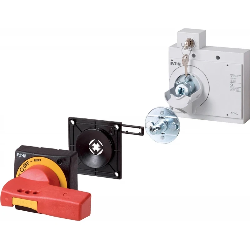 Eaton Deurkoppelingshandgreep NZM3 rood/geel incl. cilinderslot