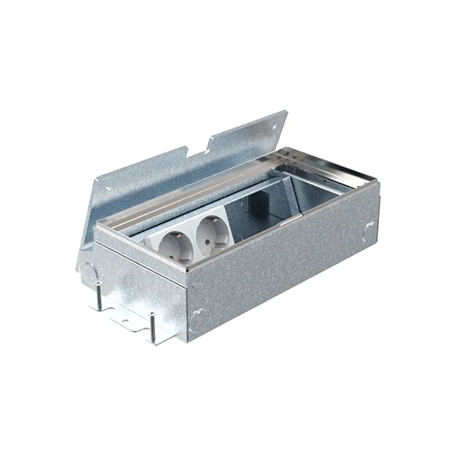 HPL Smartbox+ vloercontactdoos 65mm 2xWCD+2xM45 leeg -deksel inleg 7mm