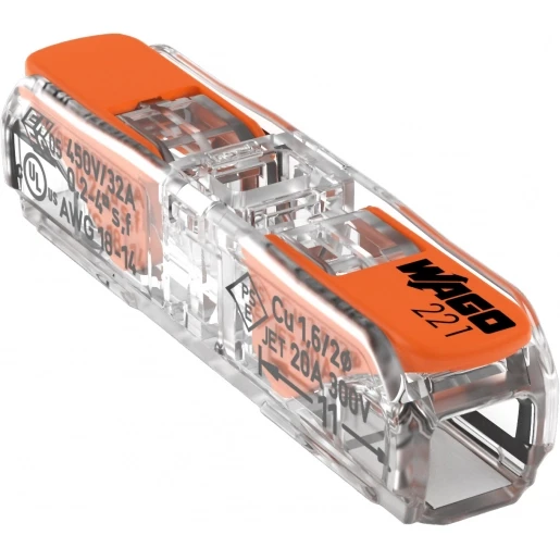 Wago doorvoerconnector voor alle soorten geleiders max. 4 mm² 2-d