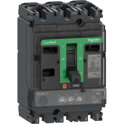 Schneider Electric NSX250R 200KA AC 3P 160A 2.2