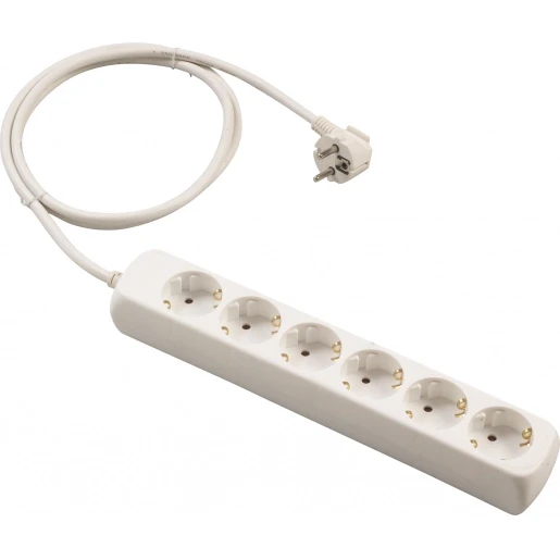 Bizline Tafelcontactdoos 2P+T 6RA 16A IP20 snoer 3m BIZ 701015