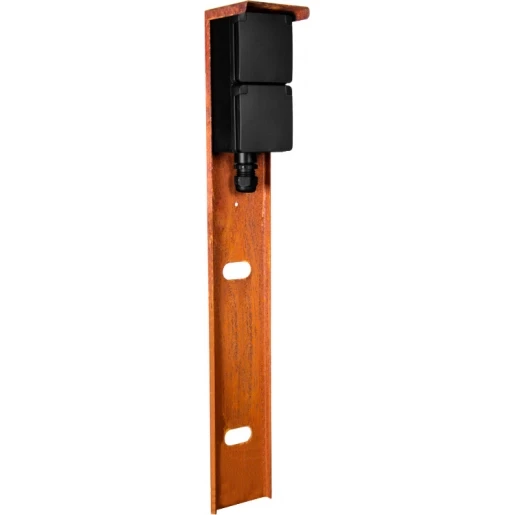 Glampère Pro tuinpaal (enkele wartel) 2 contactdozen Glanzend IP55 NL6521C