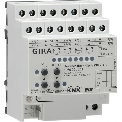 Gira Jl.act. 4-v AC 230 V hand KNX DIN-rail