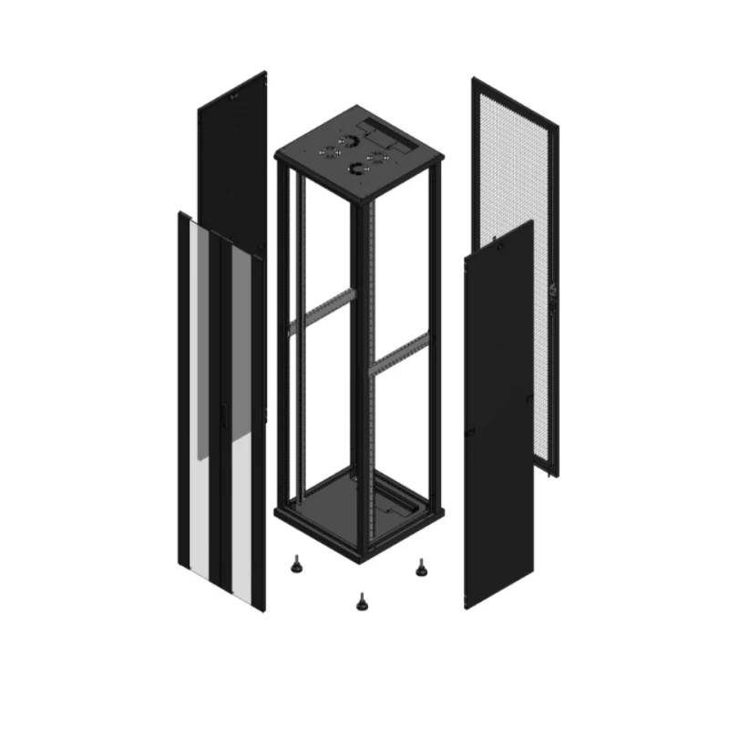 Gigamedia Vloer patchkast AV dubbel VER AR enkel PER 19" 47HE 600x600mm Zwart GGM 704766PVDPPS