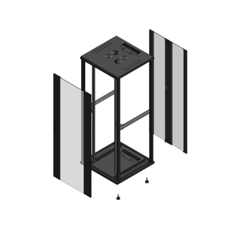Gigamedia Vloer patchkast AV enkel VER AR dubbel VER EX 19" 42HE 800x800mm Zwart GGM 704288PVSPVDEX