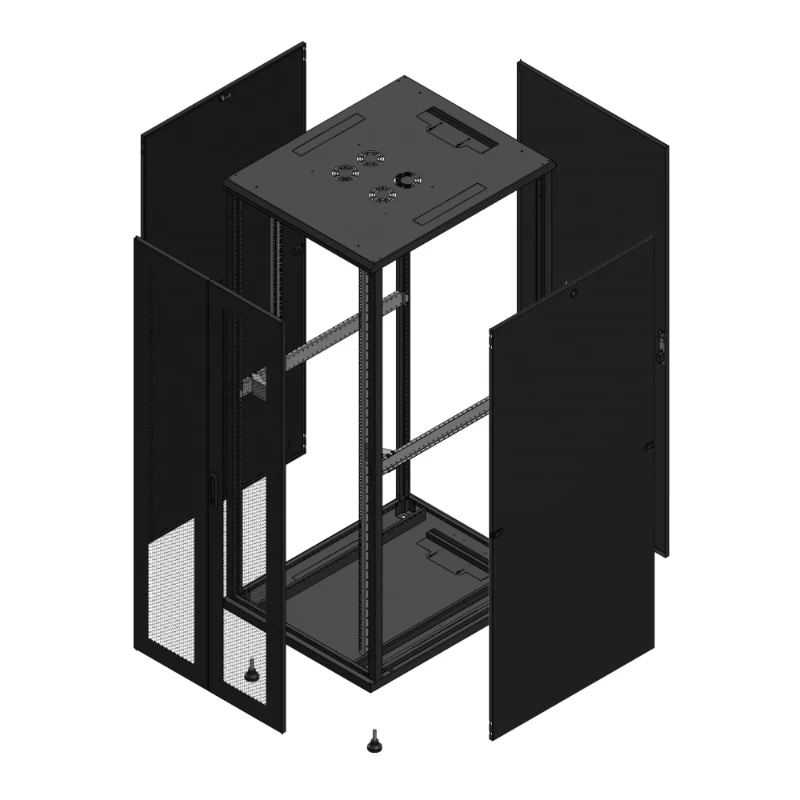 Gigamedia Vloer patchkast AV dubbel PER AR enkel TOL 19" 42HE 800x1000mm Zwart GGM 7042810PPDPTS