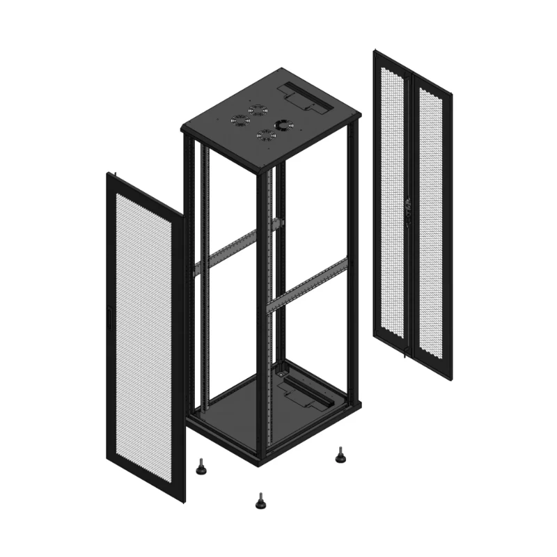 Gigamedia Vloer patchkast AV enkel PER AR dubbel PER EX 19" 42HE 600x800mm Zwart GGM 704268PPSPPDEX
