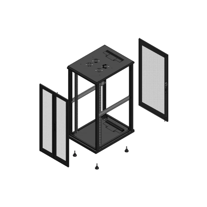 Gigamedia Vloer patchkast AV dubbel PER AR enkel PER EX 19" 26HE 600x800mm Zwart GGM 702668PPDPPSEX
