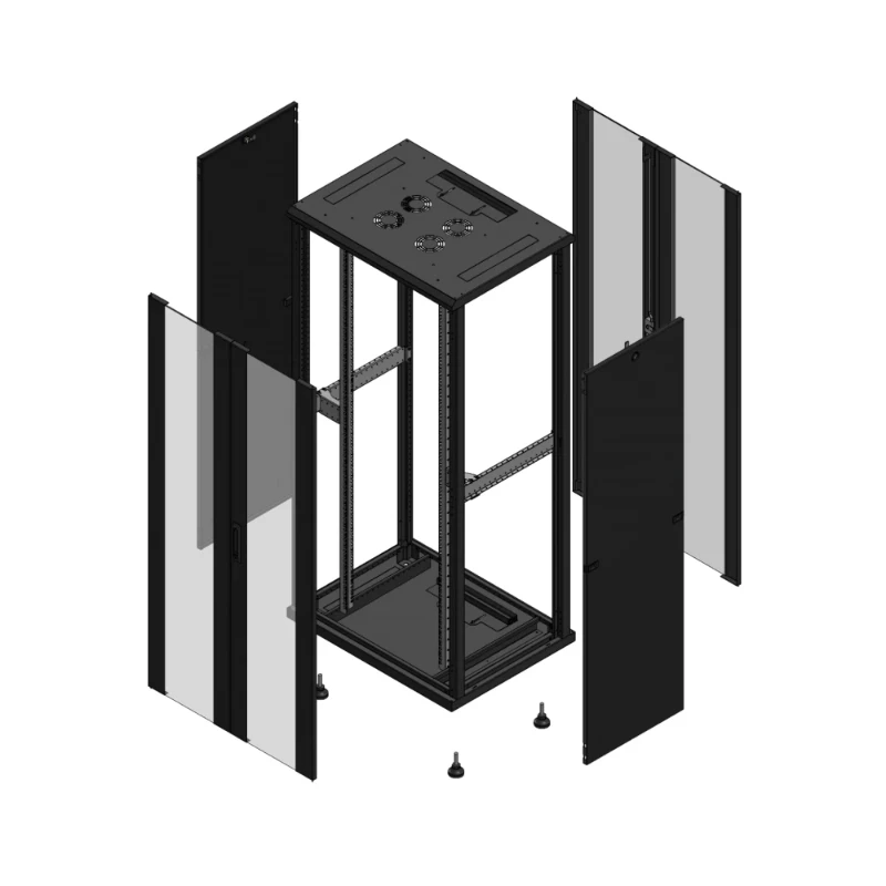 Gigamedia Vloer patchkast AV dubbel VER AR dubbel VER 19" 36HE 800x600mm Zwart GGM 703686PVDPVD