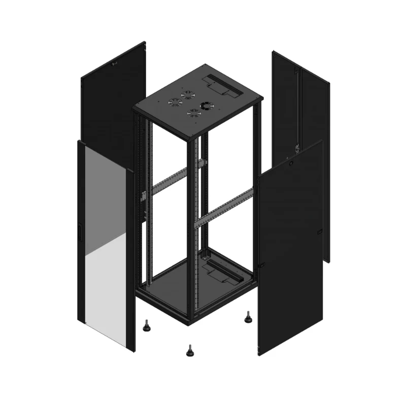Gigamedia Vloer patchkast AV enkel VER AR dubbel TOL 19" 36HE 600x800mm Zwart GGM 703668PVSPTD