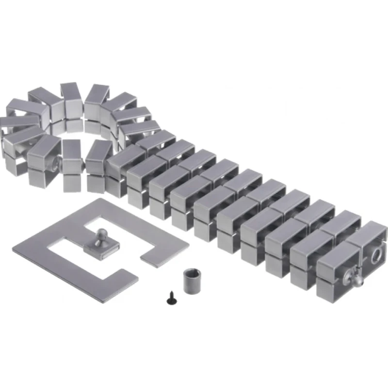 OCS Quadro set kabelgeleiding + verzwaarde voet en bevestiging 45x45x1250mm kunststof zilver RAL 9006 13.50.117