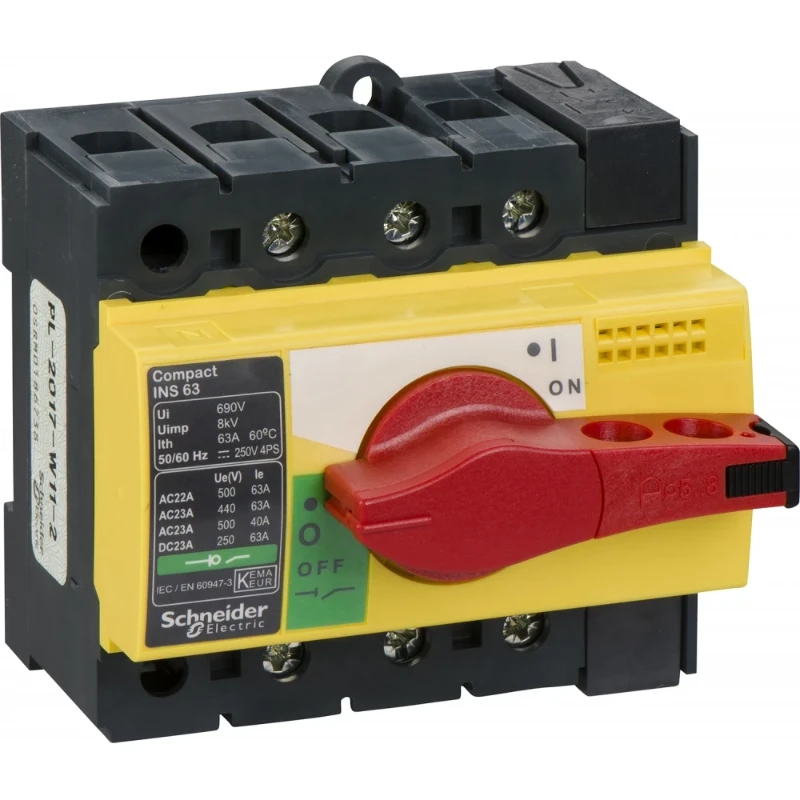 Schneider Electric COMPACT INS63 3P LASTSCHAK ROOD/GEEL