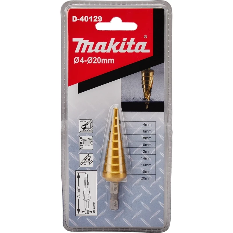 Makita Trappenboor 9 traps 4-20mm