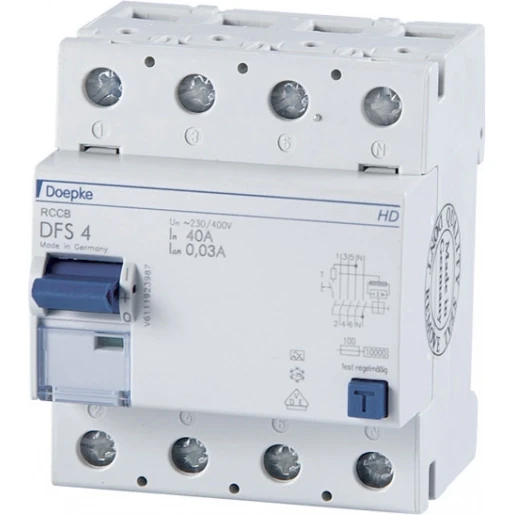 Doepke DFS4 Aardlekschakelaar R HD 4p 40A 0.03A type A 09134911HD