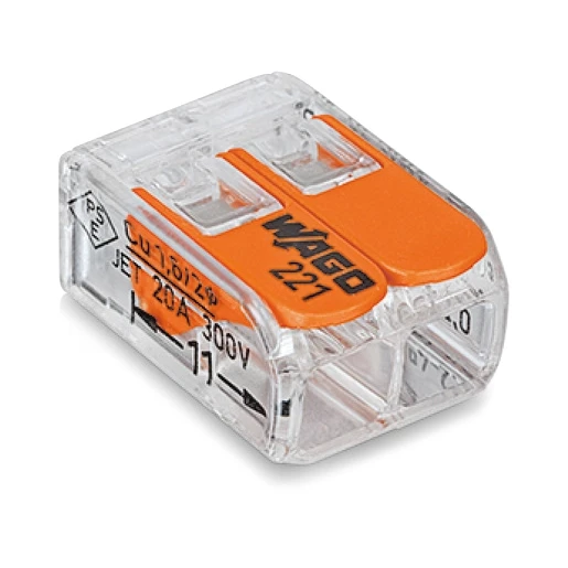 Wago Verbindingsklem compact 2x4mm² transparant