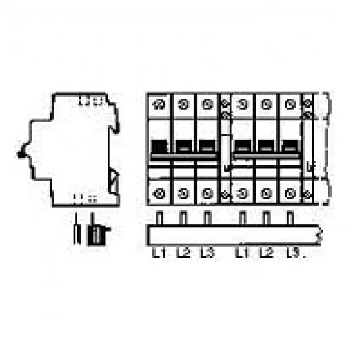 ABB L1-L2-L3-H(vrij)-L1-L2-L3-H(vrij)-... Verzamelrail 3F 48 mod. var.
