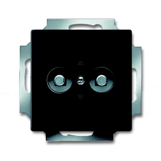 ABB Busch-Jaeger Future Aardingscontactdoos + centraalplaat contactdoos 2-voudig inbouw Mat zwart 2CKA002495A0092