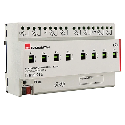 B.E.G. Schakel actuator knx 8 no contacten met stroommeeting