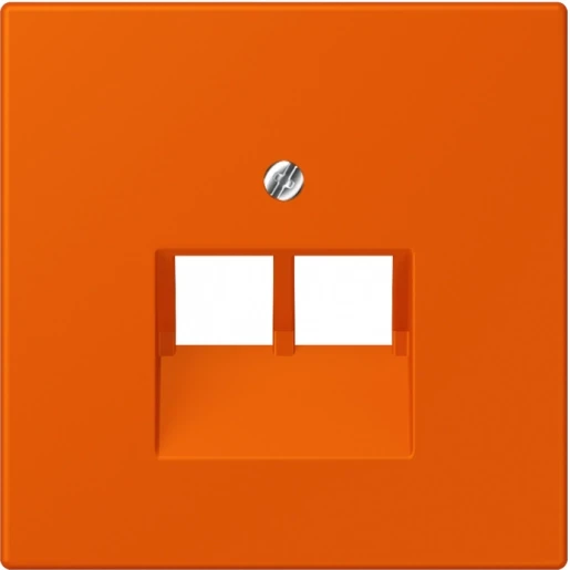 Jung LS range Afdekking centraalplaat 4320S UAE/IAE 2 connectoren Zonder label oranje LC969-2UA260
