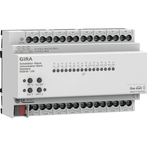 Gira Sch.-/jl.act. 16-v/8-v 16 A DIN-rail std KNX Secure