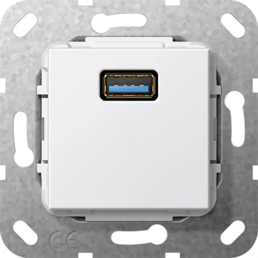 Gira Non-Design usb 3.0 a verloopkabel USB Basiselement met centrale afdekplaat Zonder label 568303