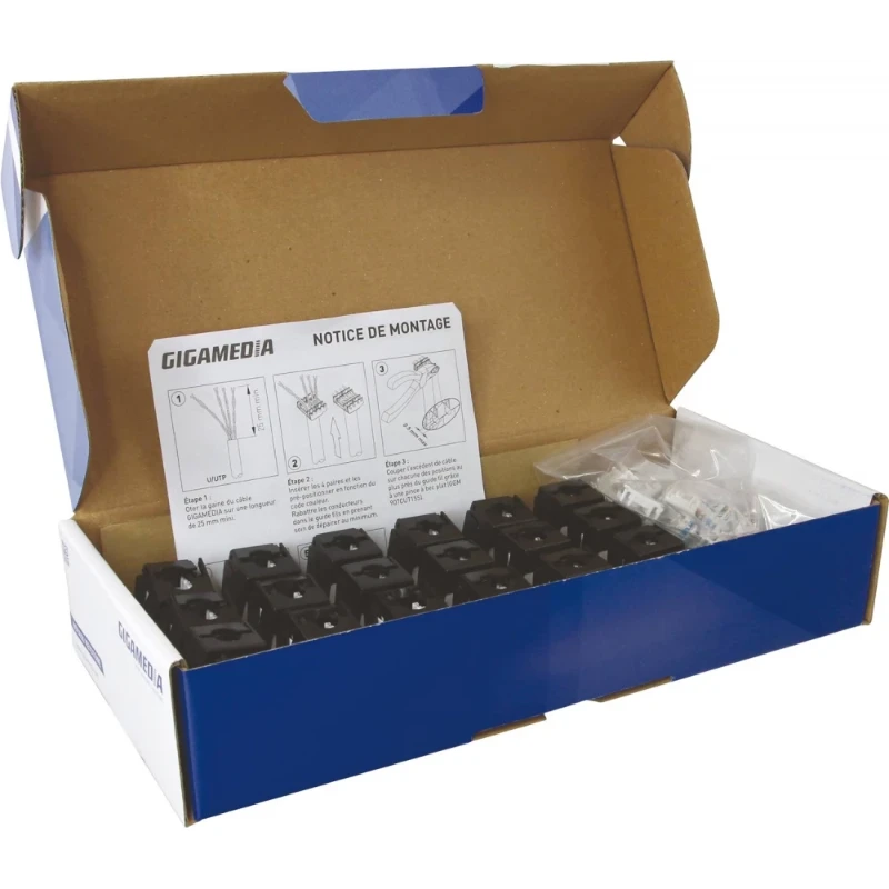 Gigamedia CAT6 UTP TOOLLESS KEYSTONE JACK 24 stuks ZWART