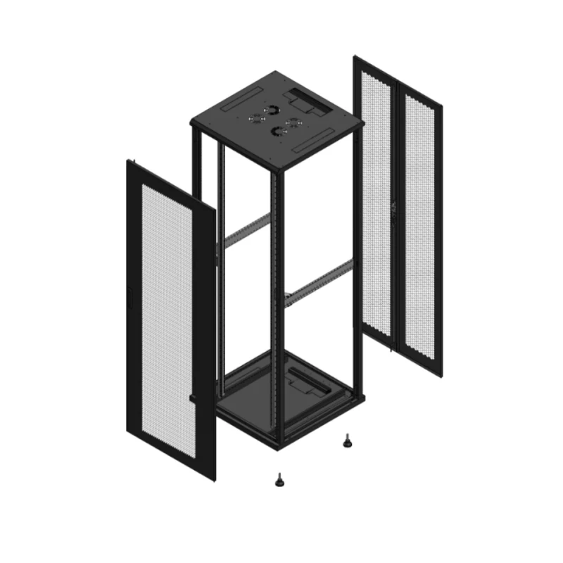 Gigamedia Vloer patchkast AV enkel PER AR dubbel PER EX 19" 47HE 800x800mm Zwart GGM 704788PPSPPDEX