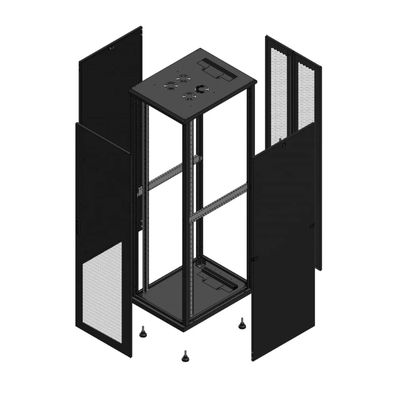 Gigamedia Vloer patchkast AV enkel PER AR dubbel PER 19" 42HE 600x800mm Zwart GGM 704268PPSPPD