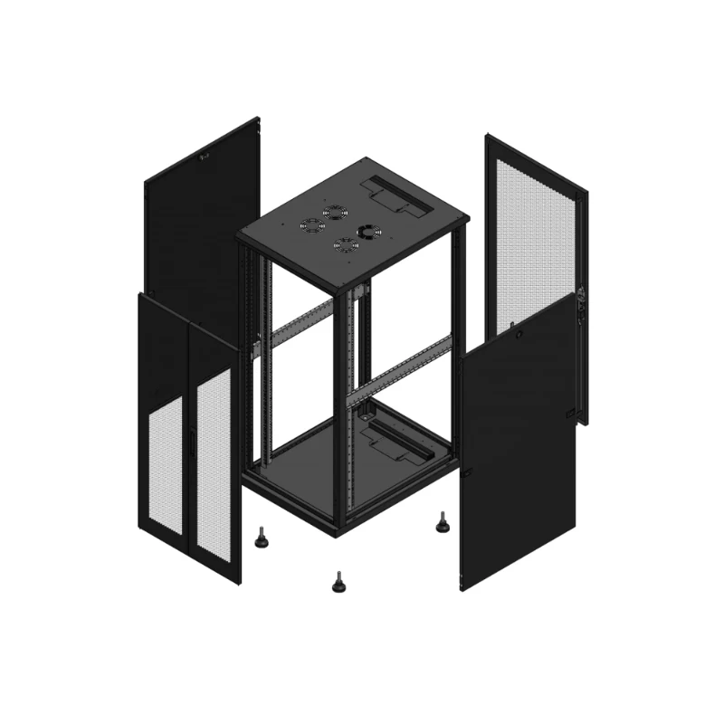 Gigamedia Vloer patchkast AV dubbel PER AR enkel PER 19" 26HE 600x800mm Zwart GGM 702668PPDPPS