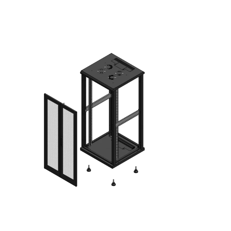 Gigamedia Vloer patchkast AV dubbel PER SP EX 19" 26HE 600x600mm Zwart GGM 702666PPDSPEX