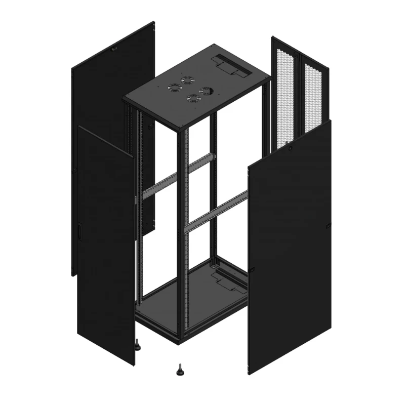 Gigamedia Vloer patchkast AV enkel TOL AR dubbel PER 19" 42HE 600x1000mm Zwart GGM 7042610PTSPPD