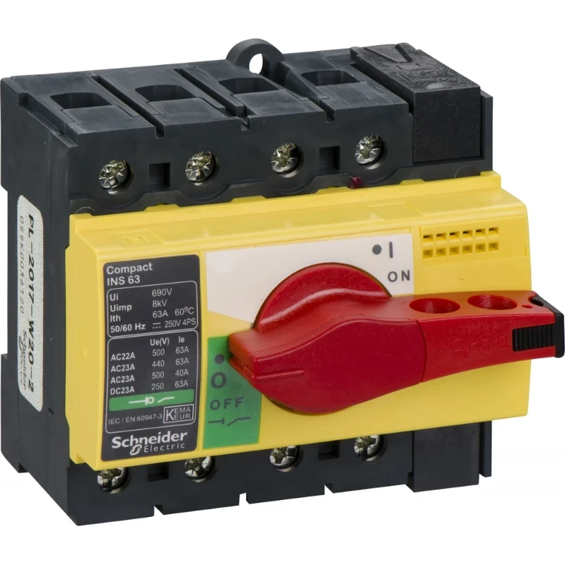 Schneider Electric COMPACT INS63 4P LASTSCHAK ROOD/GEEL