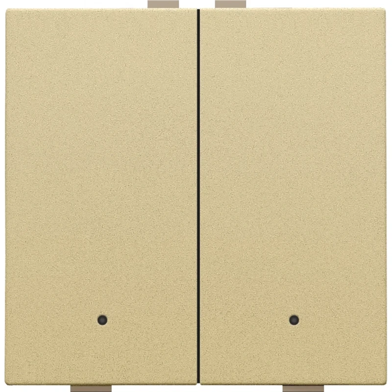 Niko Drukknop met led en comfortsensoren Home Control 2-voudig goud inbouw IP20 221-52202