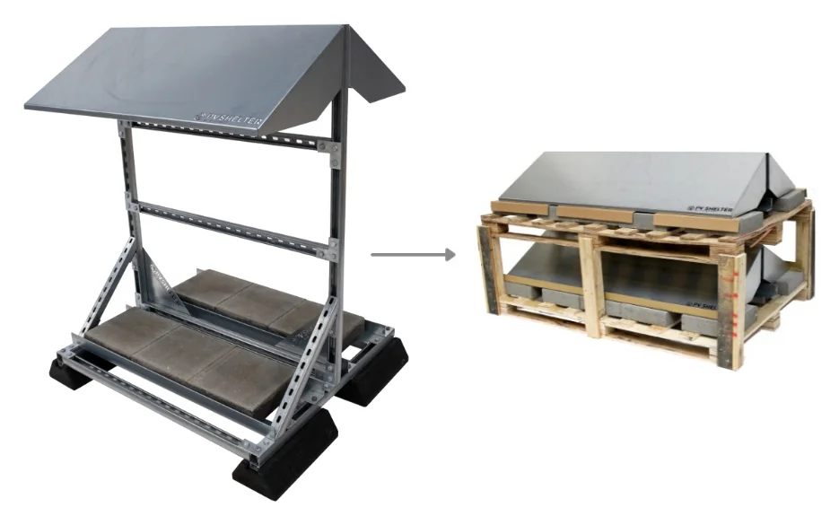 Conduct PVshelter SingleShelter B2B inverter frame Non-Assembled 144x108x100cm