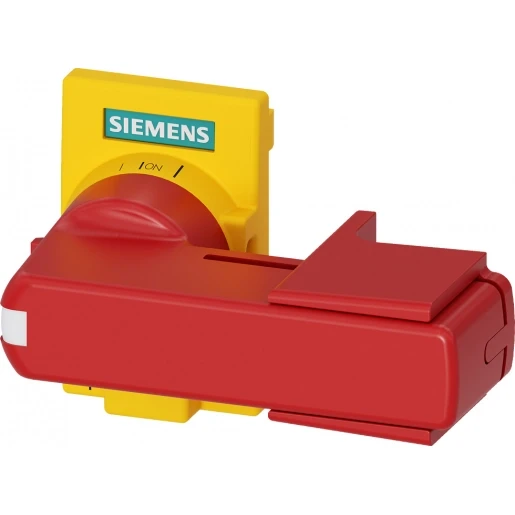 Siemens ACCESSORY FOR 3KD SIZE 2 DIRECT OPERATING MECHANISM RED/YELLOW FLAT VERSION CAN BE LOCKED IN OFF POSITION WITH ONE PADLOCK