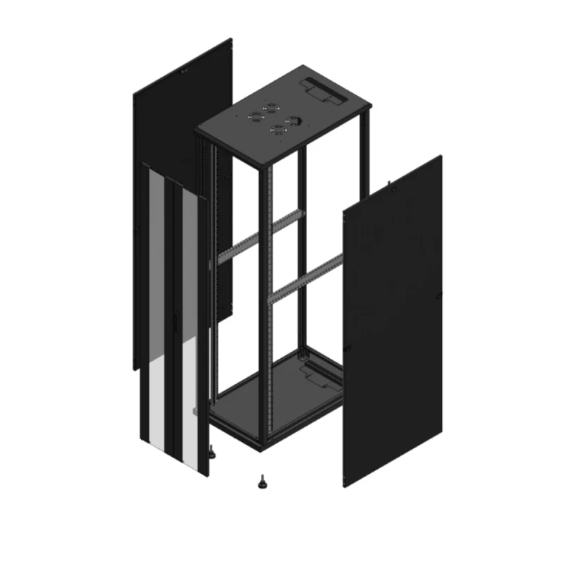 Gigamedia Vloer patchkast AV dubbel VER SP 19" 47HE 600x1000mm Zwart GGM 7047610PVDSP