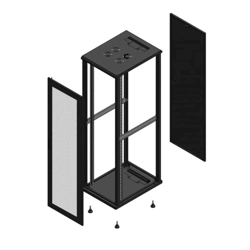 Gigamedia Vloer patchkast AV enkel PER PAR EX 19" 42HE 600x800mm Zwart GGM 704268PPSPAREX