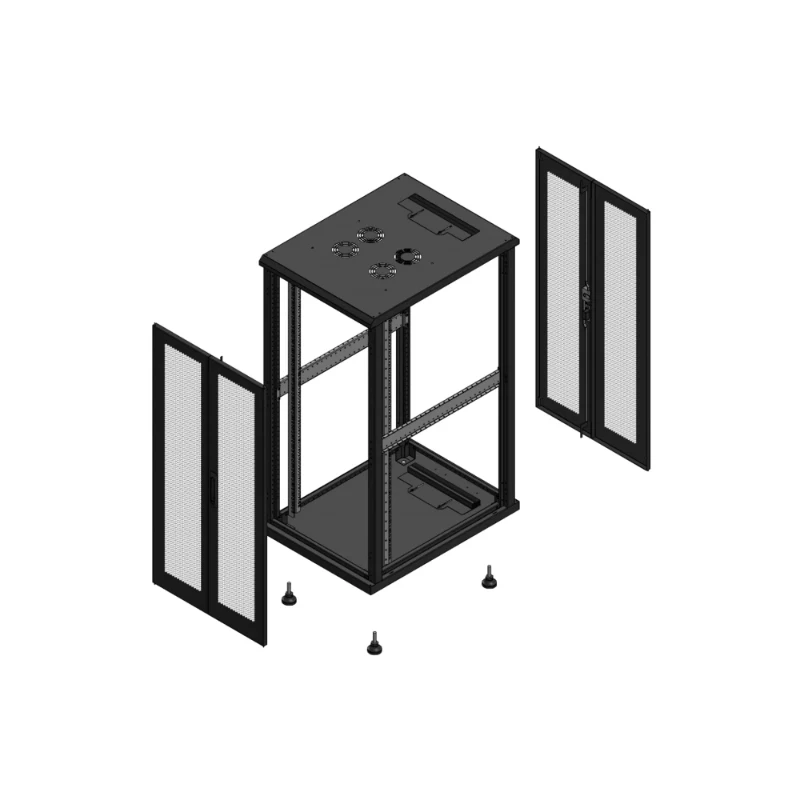 Gigamedia Vloer patchkast AV dubbel PER AR dubbel PER EX 19" 26HE 600x800mm Zwart GGM 702668PPDPPDEX