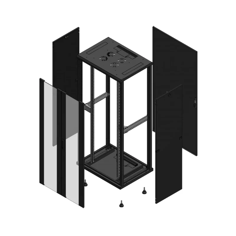 Gigamedia Vloer patchkast AV dubbel VER AR enkel TOL 19" 36HE 800x600mm Zwart GGM 703686PVDPTS