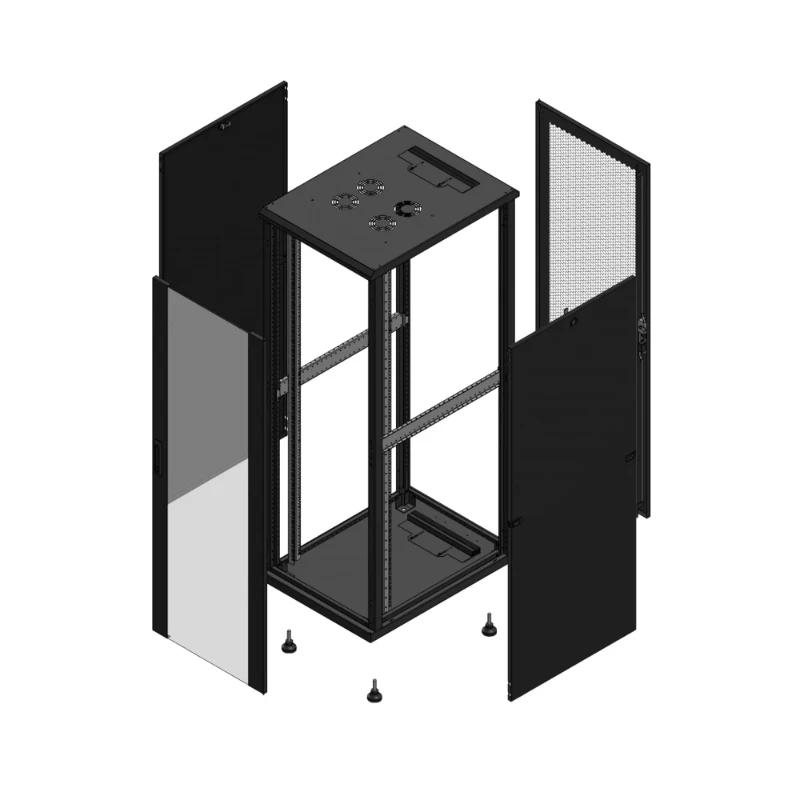 Gigamedia Vloer patchkast AV enkel VER AR enkel PER 19" 36HE 600x800mm Zwart GGM 703668PVSPPS