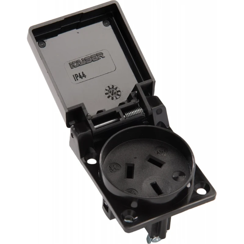 Martin Kaiser inbouw toestelcontactdoos geaard type i 250V 10A IP44 zwart 457/SW