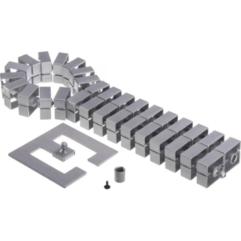 OCS Quadro set kabelgeleiding + verzwaarde voet en bevestiging 45x45x750mm kunststof zilver RAL 9006 13.50.119